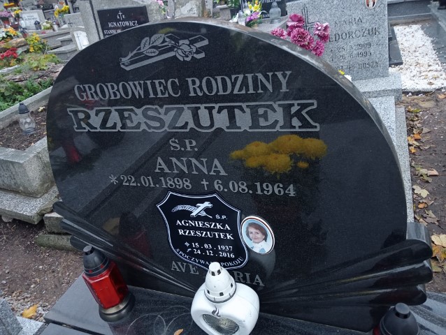 Agnieszka Rzeszutek 1937 Wałbrzych - Grobonet - Wyszukiwarka osób pochowanych