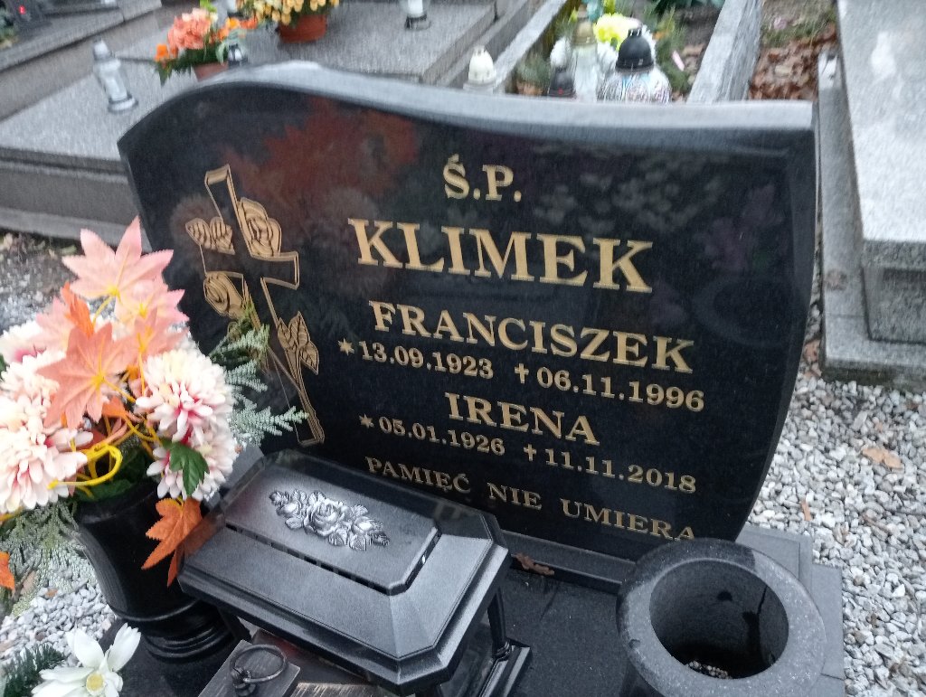 Irena Klimek 1926 Wałbrzych - Grobonet - Wyszukiwarka osób pochowanych