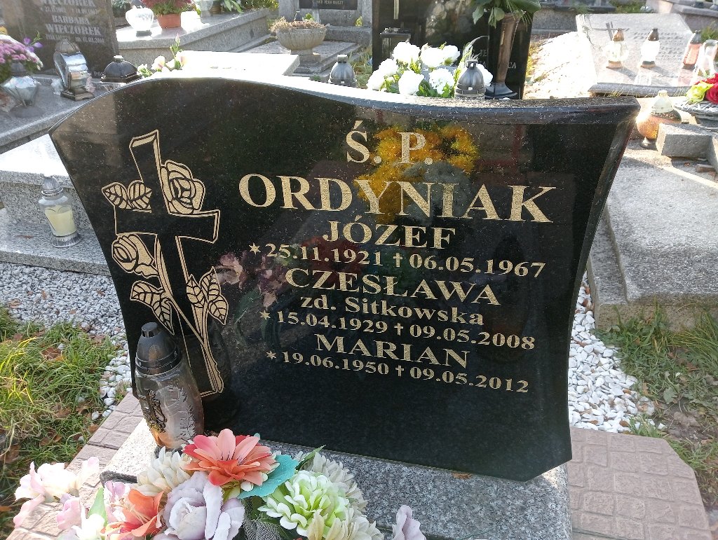 Czesława Ordyniak 1929 Wałbrzych - Grobonet - Wyszukiwarka osób pochowanych